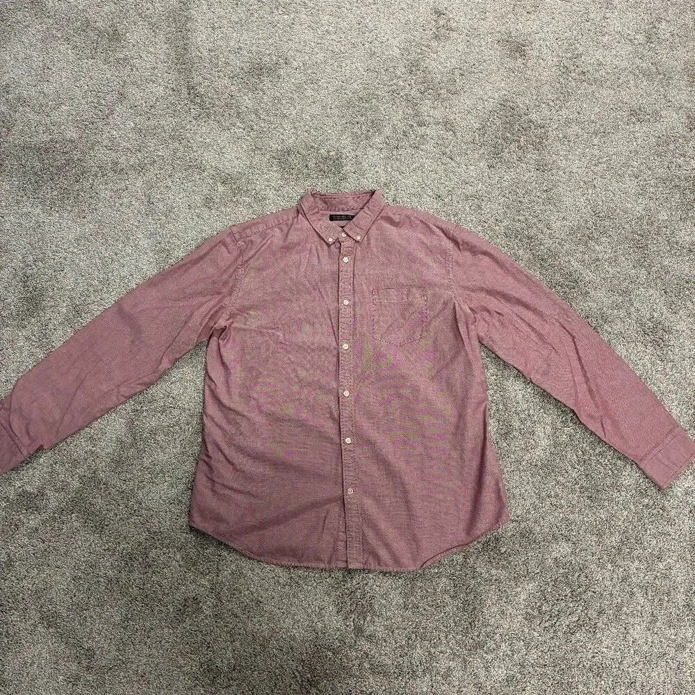 Banana Republic Grant Fit Oxford Button Down Shirt Mens XL Pink Cotton